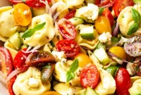 Creamy Tortellini Pasta Salad with Sun-Dried Tomatoes and Basil