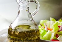 Lemon Garlic Greek Salad Dressing with Olive Oil and Herbs