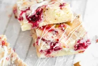 Raspberry Blondies Recipe with Buttery Raspberry Swirl