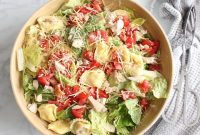 Tortellini Chicken Caesar Salad Recipe with Creamy Dressing
