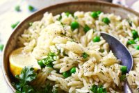 Lemony Herbed Pea and Orzo Salad with Fresh Herbs