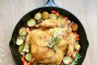 Rosemary Roasted Chicken with Red Potatoes and Crispy Skin