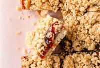 Chewy Raspberry Oat Bars with Jam Swirl