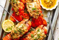 Garlic Butter Baked Lobster Tails with Lemon and Parsley