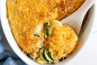 Cheesy Zucchini Casserole with Garlic and Herbs