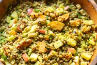 Autumn Farro Salad with Apples and Roasted Delicata Squash