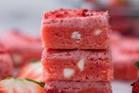 Fudgy Strawberry Cake Mix Brownies for Valentine’s Day