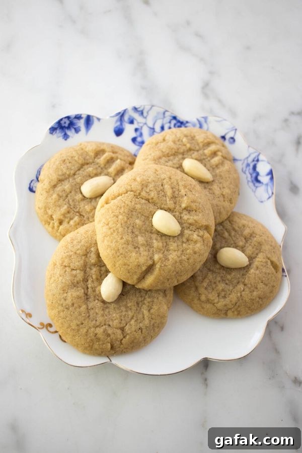 a plate of almond butter cookies