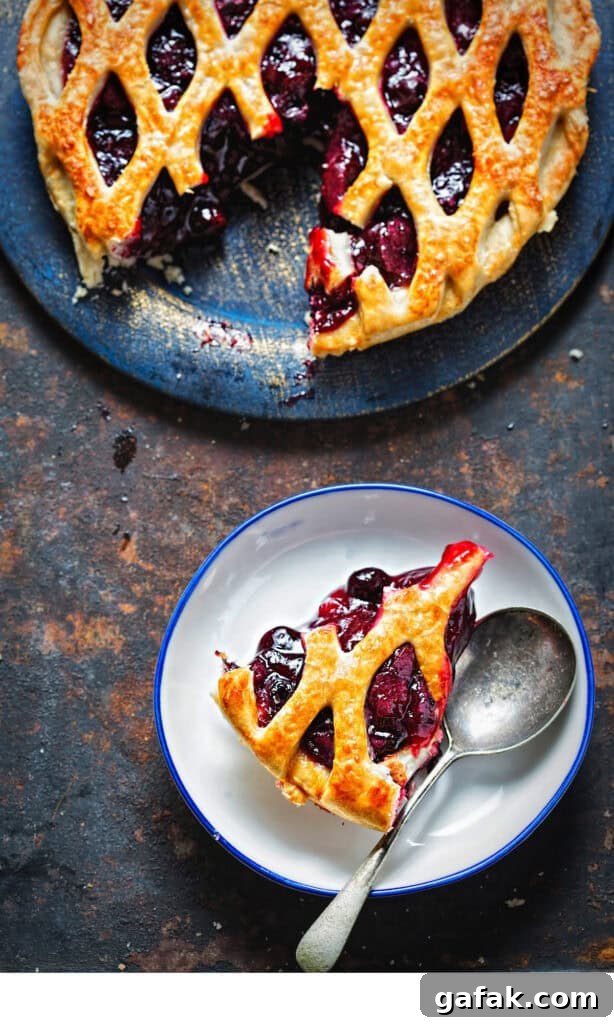Blackberry Pie Cobbler and a slice. 