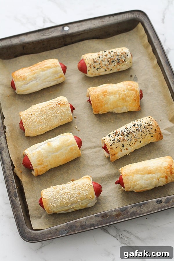 puffy dogs on a baking tray.