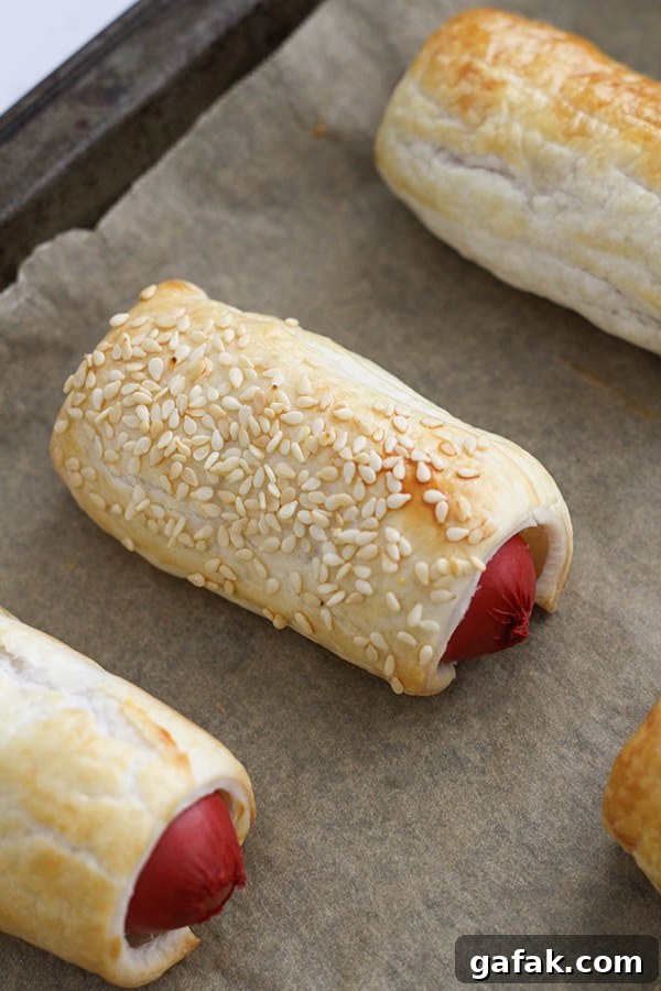 puffy dogs on a baking tray.