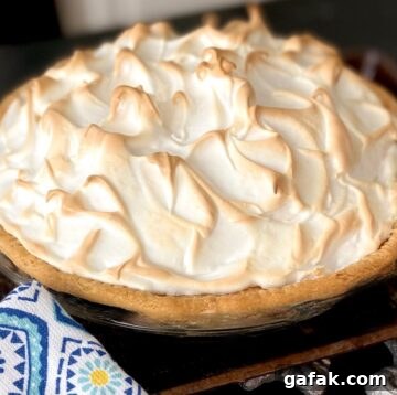 Meringue on pie.