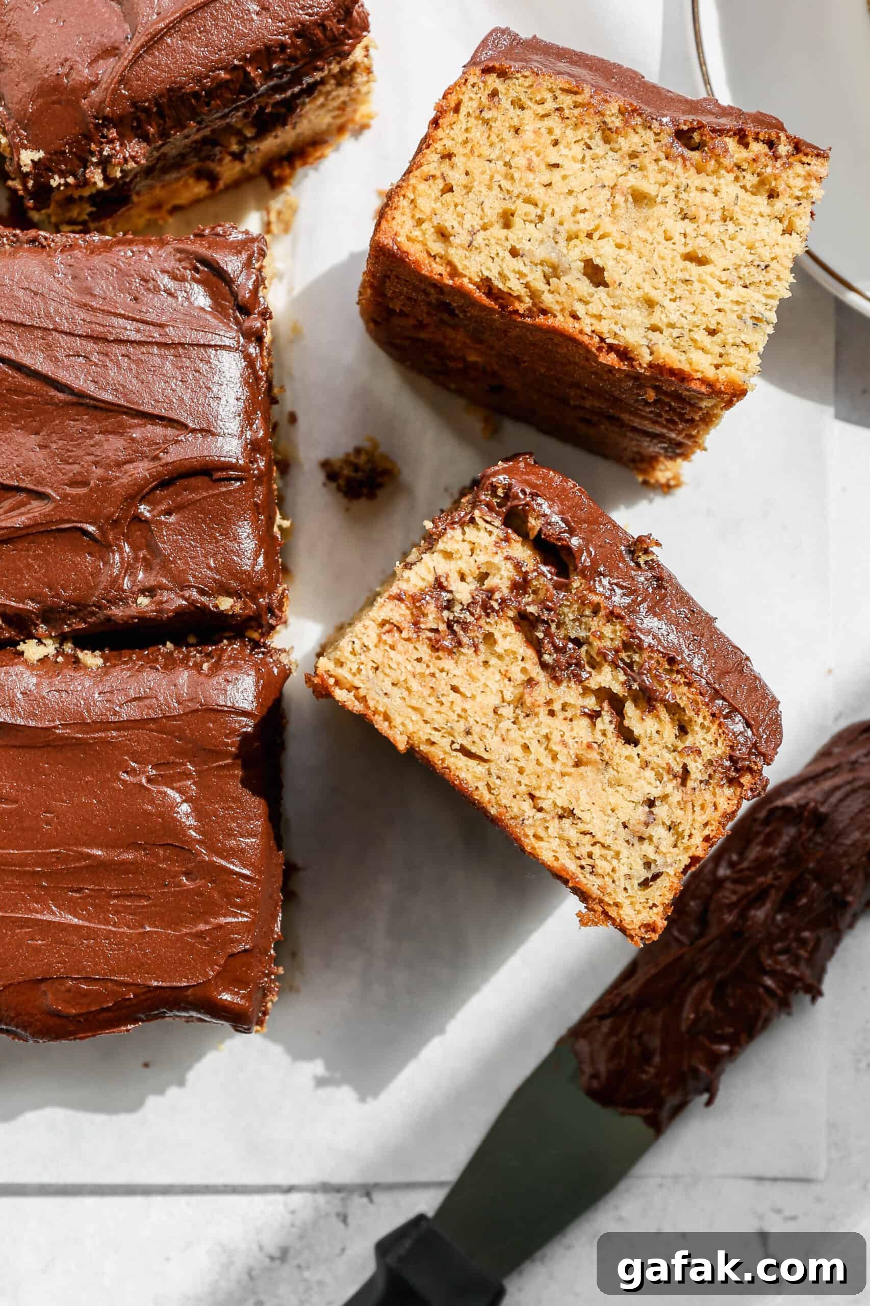 Gluten Free Banana Cake with Chocolate Buttercream Frosting