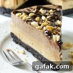 Peanut Butter Chocolate Cheesecake - No Bake Recipe - Featured Image