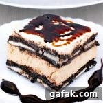 No Bake Salted Caramel Oreo Icebox Cake Recipe - Featured Image