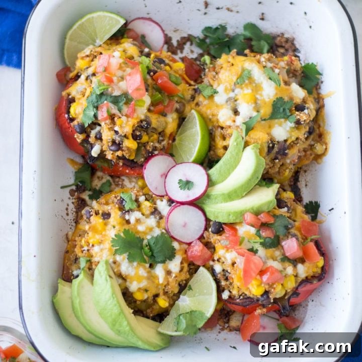 Black bean and quinoa stuffed peppers Mexican-style | Sarcastic Cooking