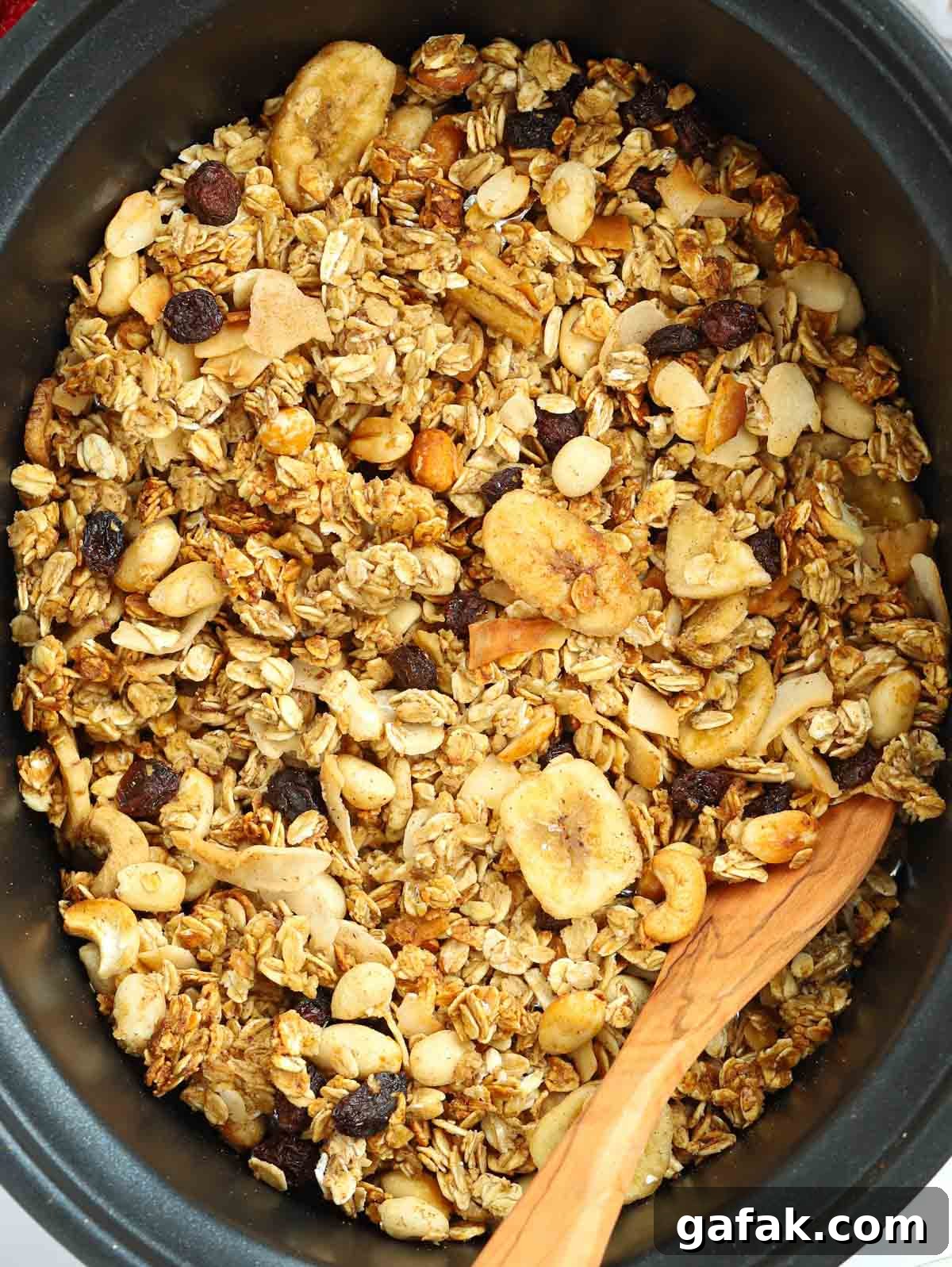 Healthy granola recipe made in the slow cooker.