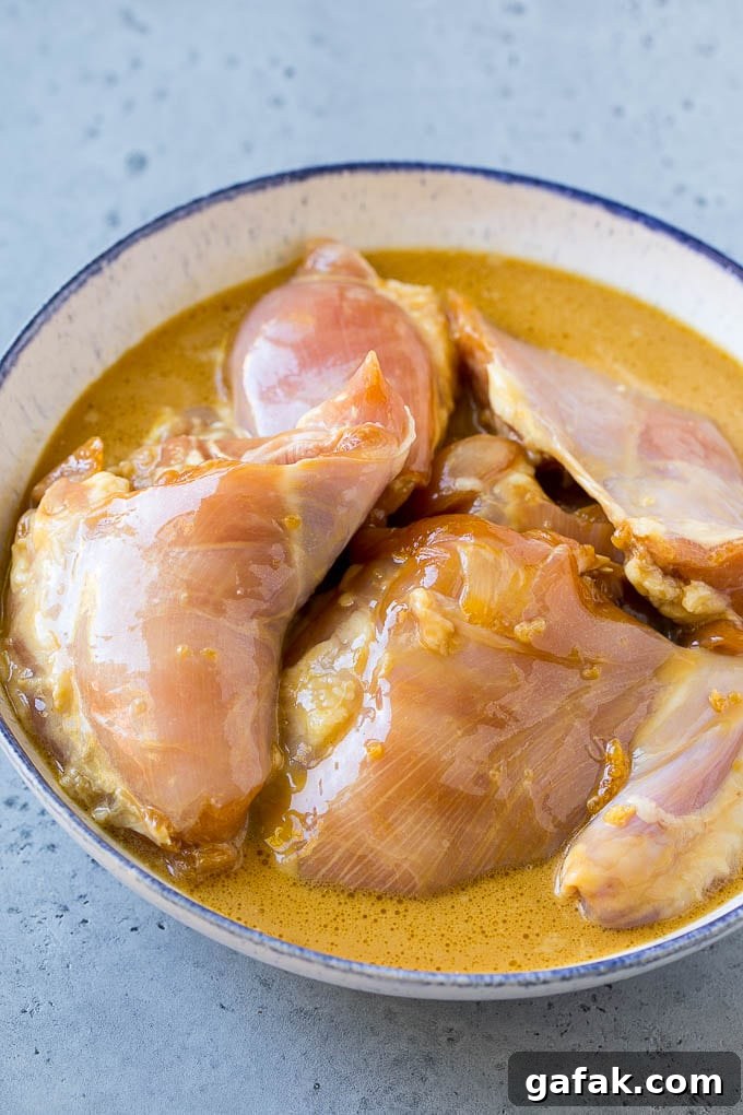Chicken thighs in a pineapple coconut marinade. Chicken thighs in a pineapple coconut marinade.