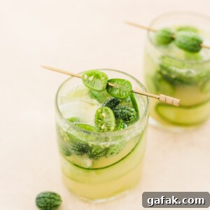 Cucamelon Mule mocktail in glass