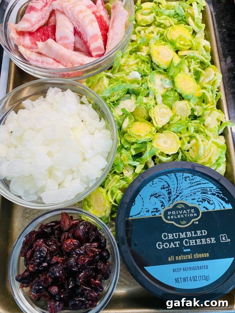 ingredients prepped on a tray