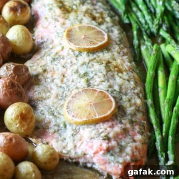 Sheet Pan Garlic Butter Salmon, Asparagus & Potatoes