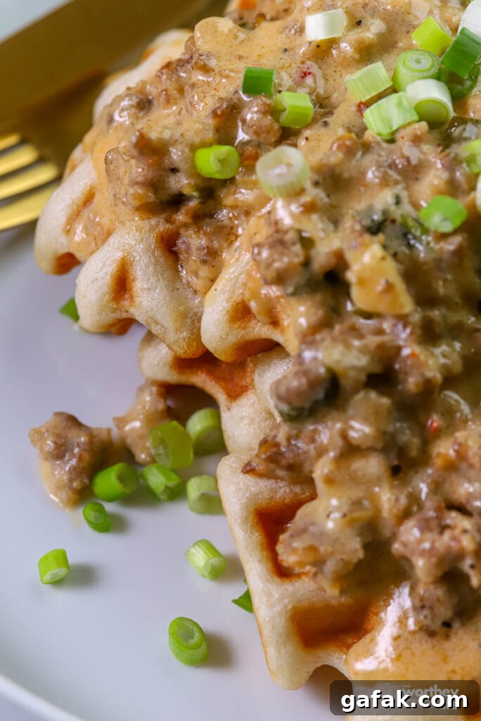 How To Make Waffles, Sausage + Gravy