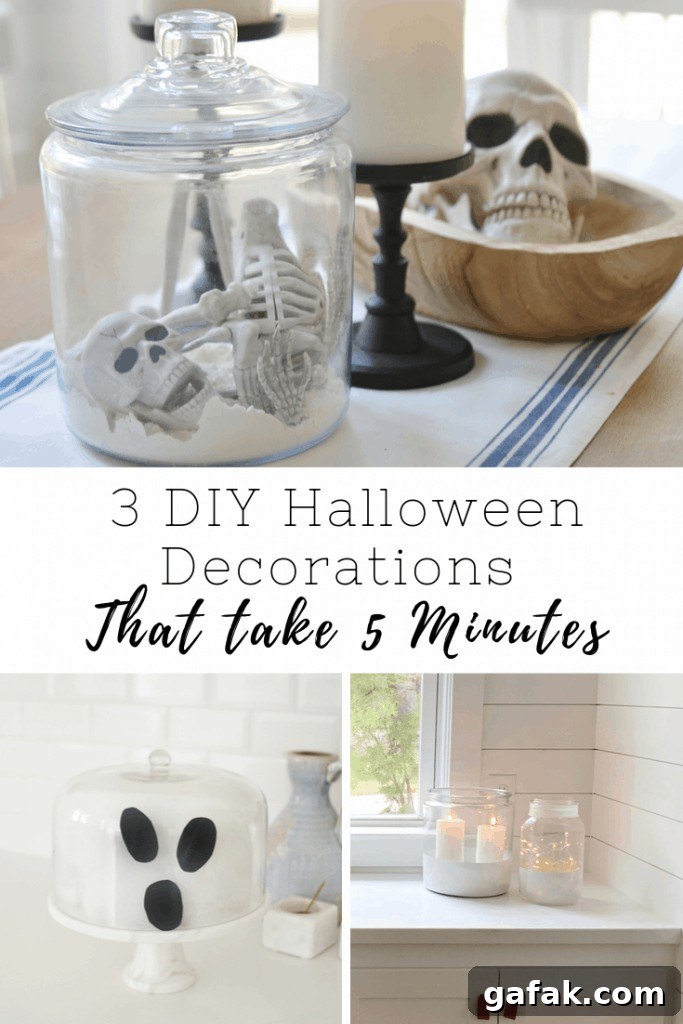 Pinterest image that says DIY Halloween Decorations crafts for kids
