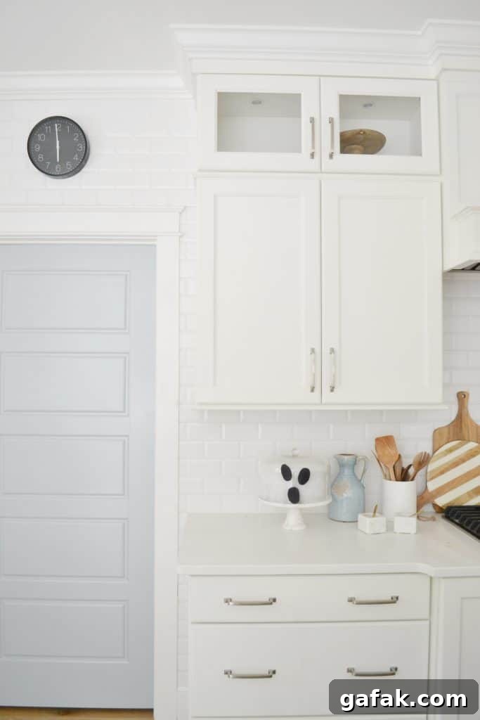 cake stand in a kitchen turned into a ghost