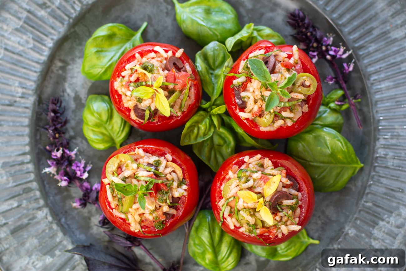 Puttanesca Rice-Stuffed Tomatoes (Karen’s Savory Recipe) 2 Puttanesca Rice Stuffed Tomatoes