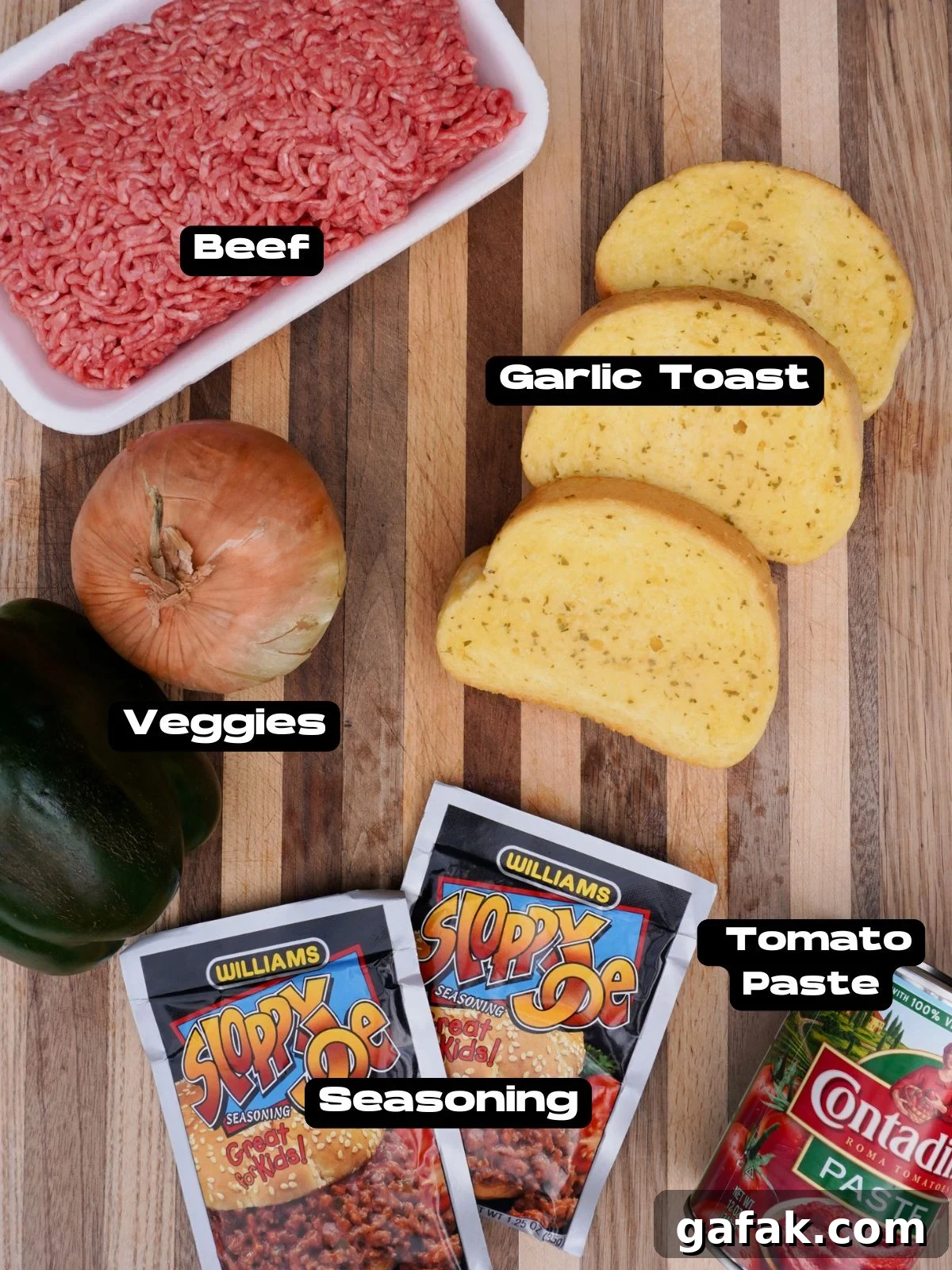 Texas toast sloppy joe ingredients.