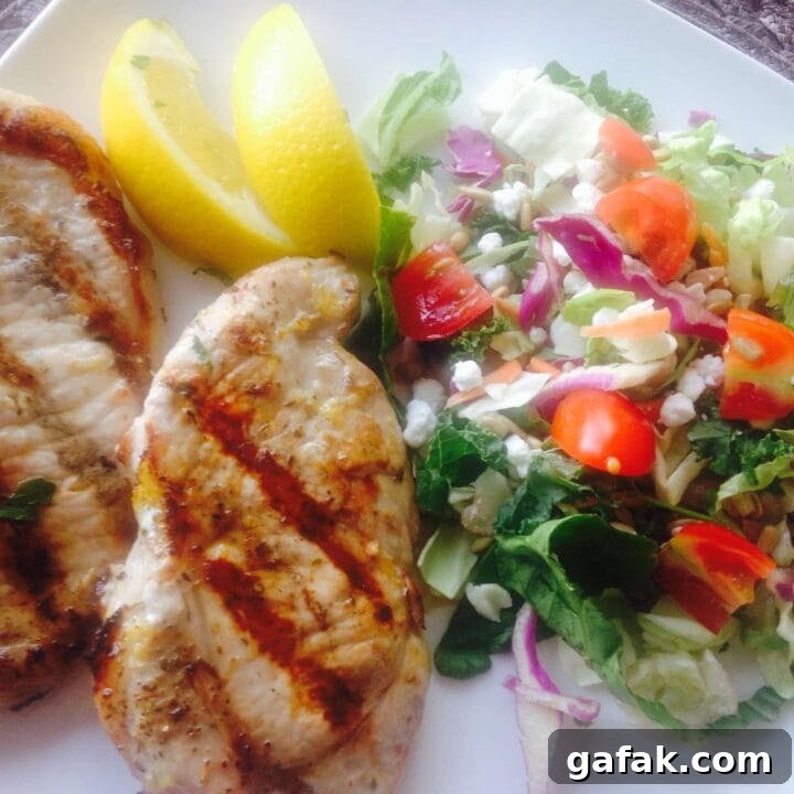 Grilled Lemon-Herb Pork Chops {21 Day Fix}