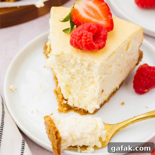 A slice of gluten-free cheesecake topped with red berries.