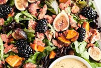 Autumn Fig Balsamic Salad with Roasted Pears and Walnuts