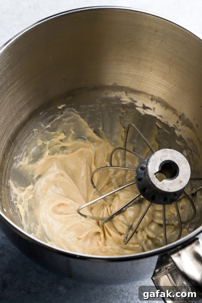 cream cheese mixed with sugar and vanilla