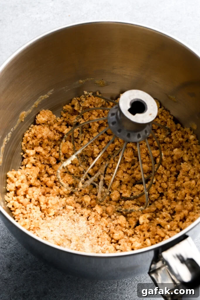 dry ingredients mixed with butter and oil. 
