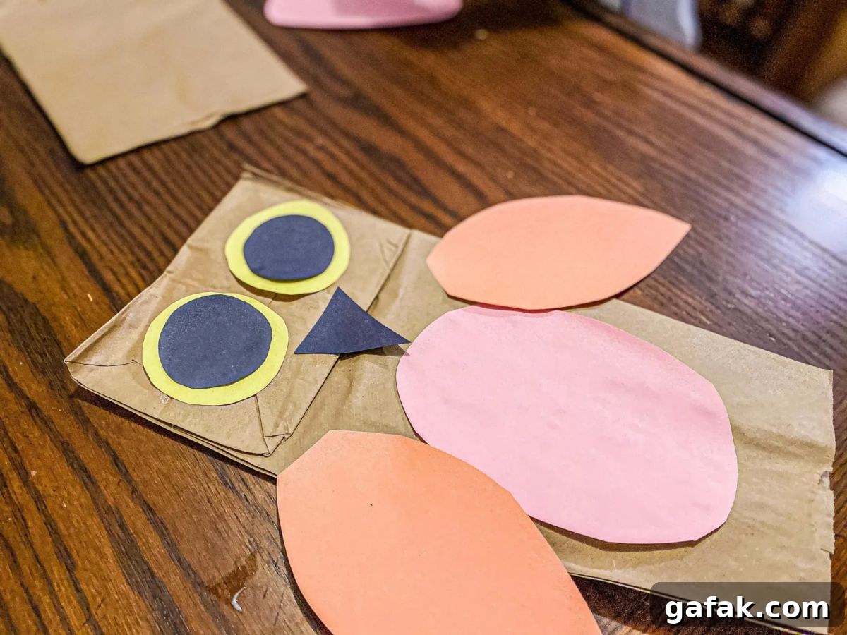 owl paper bag puppet