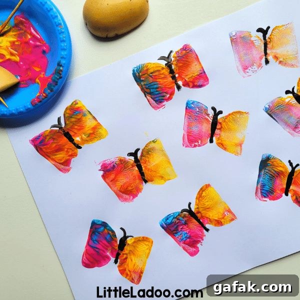 potato stamp butterfly art