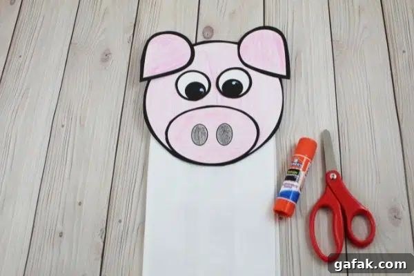 pig paper bag puppet