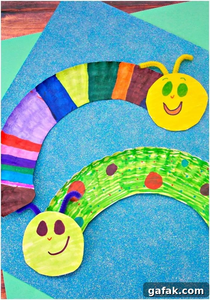 paper plate caterpillar