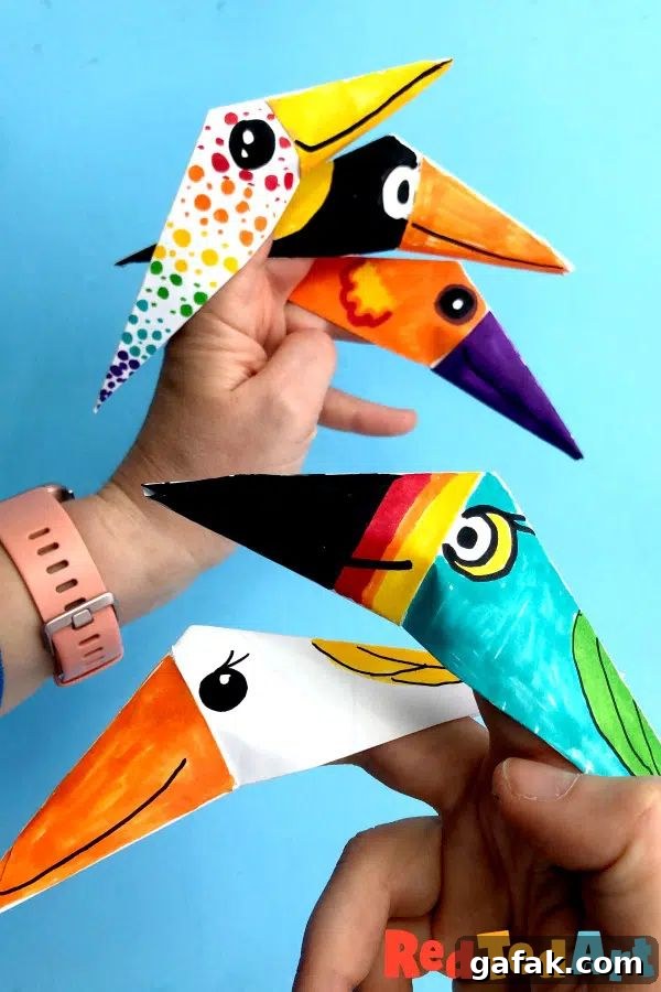 finger puppet origami bird