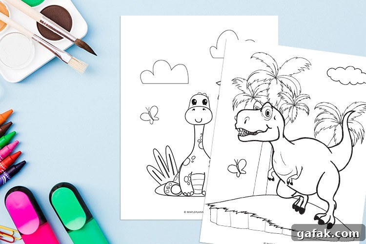 dinosaur colouring pages