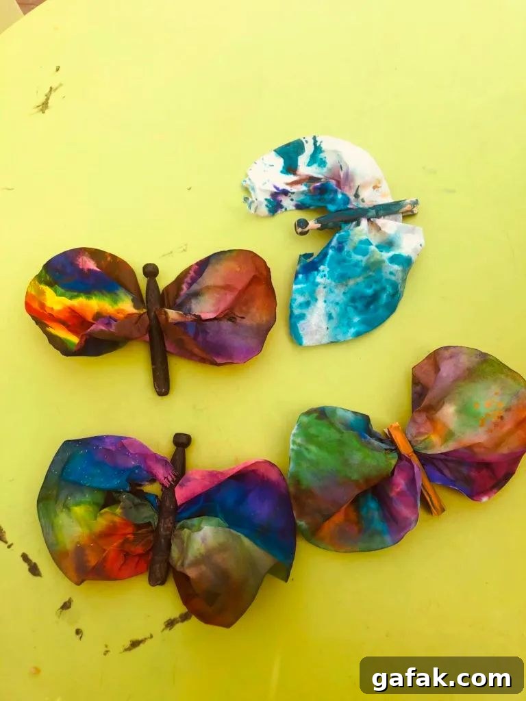 watercolour butterfly craft