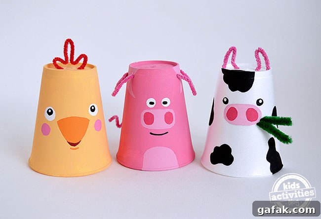 foam cup farm animal