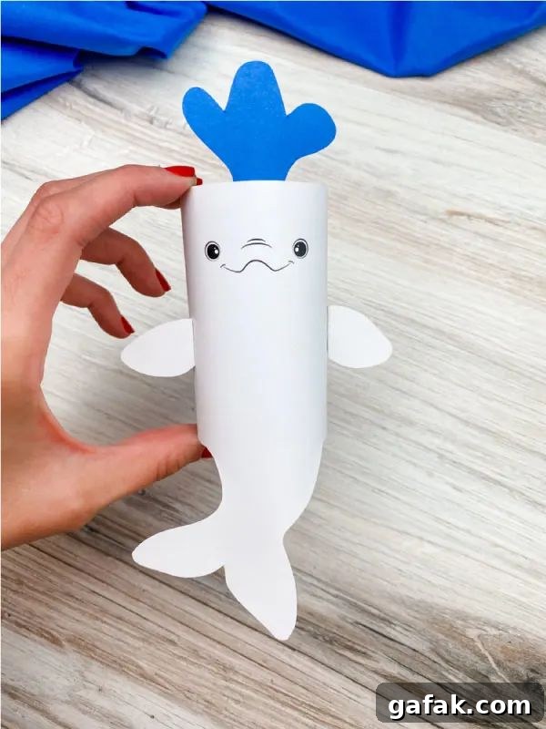 beluga whale toilet paper roll craft