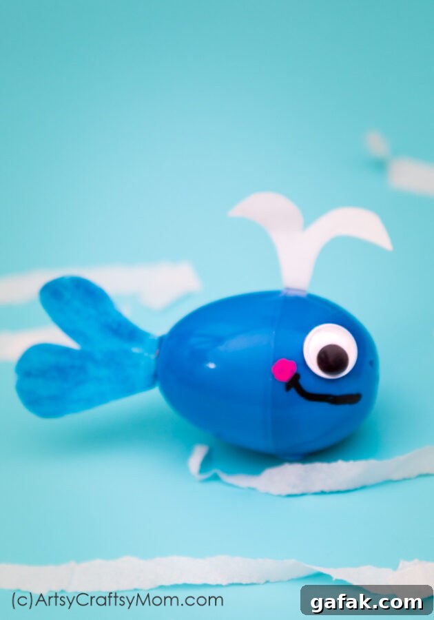 recycled plastic egg whale craft