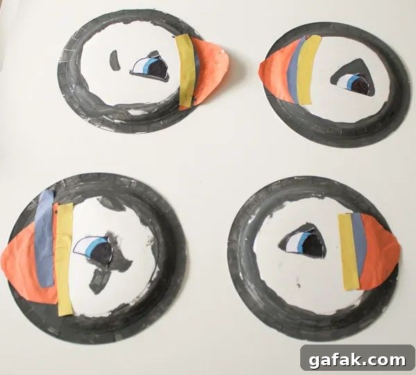 paper plate puffin