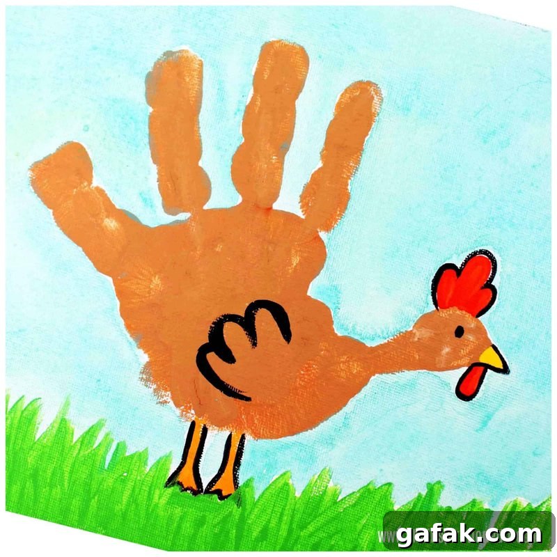 handprint chicken art