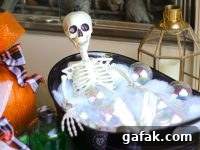 Skeleton Bubble Bath - Skeletons like bubble baths too! #SkeletonBubbleBath #HalloweenDecorations #DIYHalloween