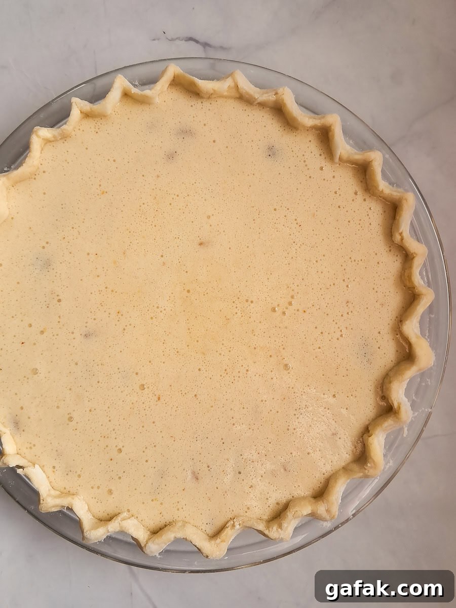 Amish Oatmeal Pie Recipe (Pecan-Style Mock Pie) 5 our pie is ready for the oven.