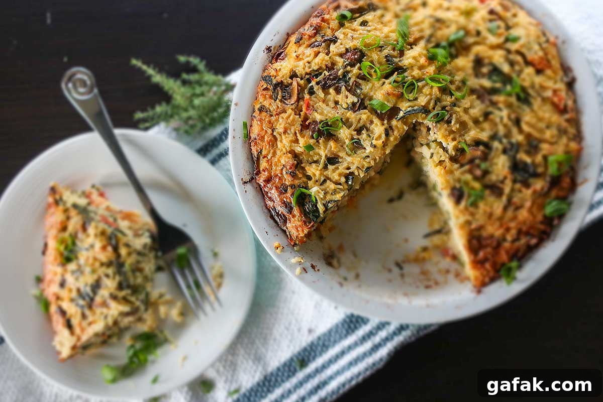 slice of veggie rice pie 